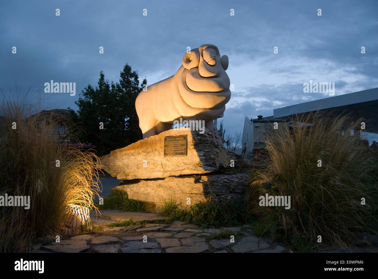 Statue of Merino sheep, Omarama, Canterbury, South Island, New Zealand