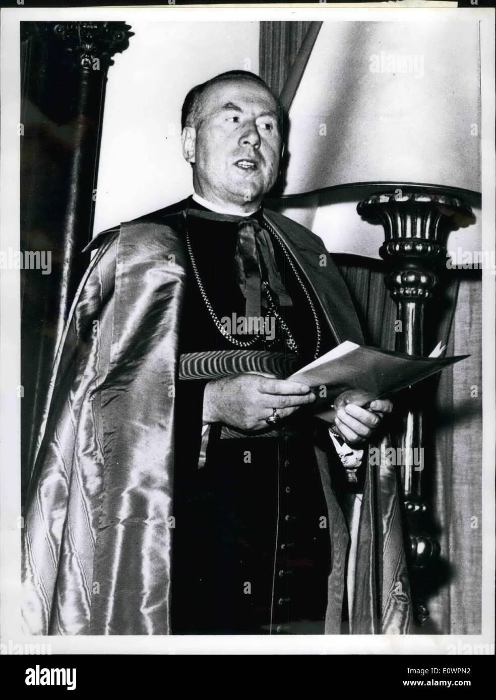 Nov. 11, 1963 - Cardinal Koenig held this afternoon a conference on The international resonance of Ecumenical Council. I Stock Photo