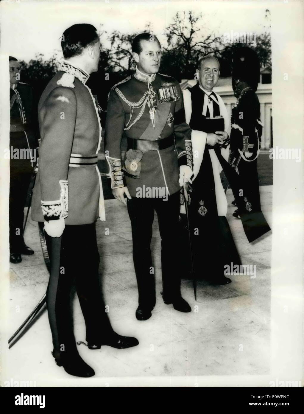 Nov. 11, 1963 - The Duke at dedication. H.R.H.prince Philip , duke of Edinburgh, today represented The queen at the dedication ceremony of the new guard's chapel at wellington barracks . The duke went to the service only shortly after returning from president Kennedy's funeral in Washington. photo shows princes Philip arrives for the service. Stock Photo
