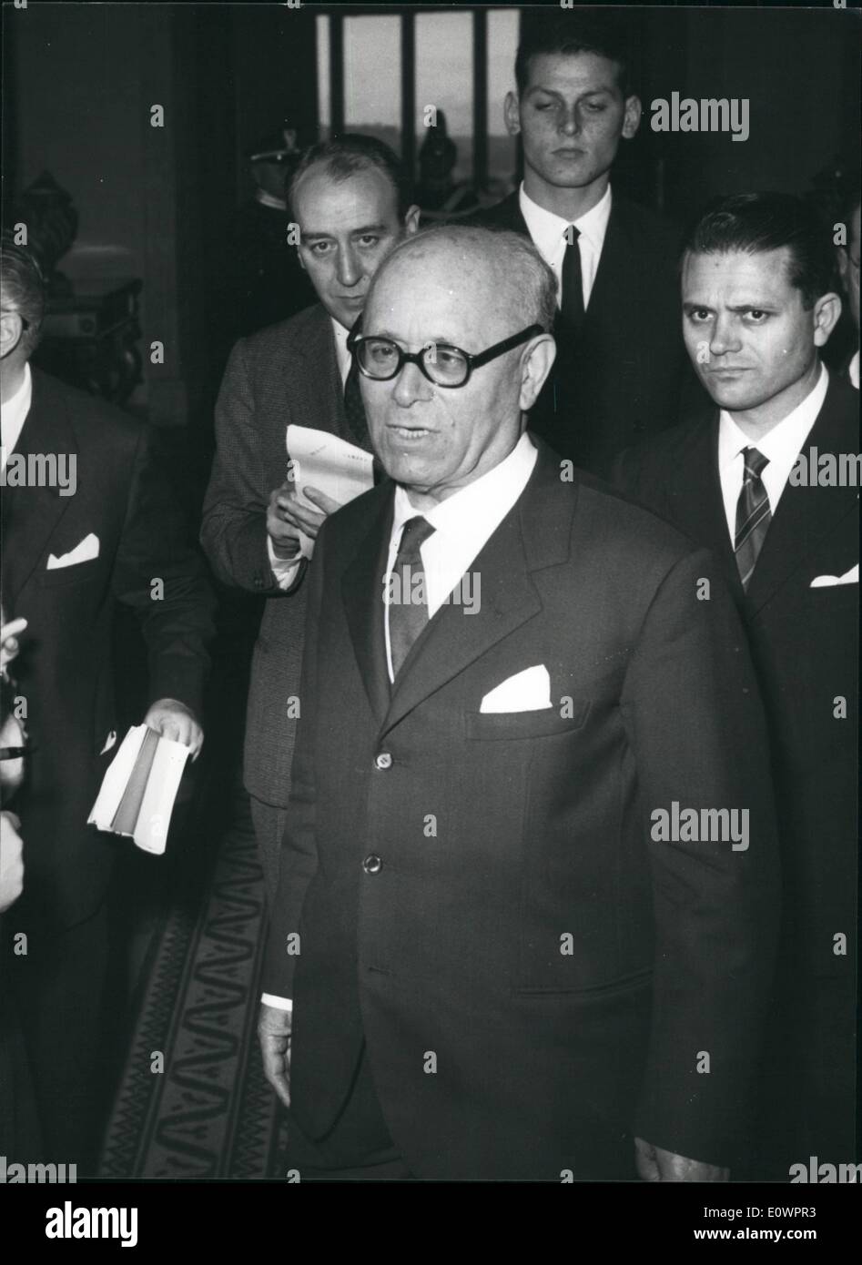 Nov. 11, 1963 - Rome, 6th November 1963 - After on Llome resignation, President Segni opened the new Consultation to form the Italian Government. Photo shows Senator Umberto Terracini, Communist Party, President fo Constituent Assembly on 1945-1946. Stock Photo