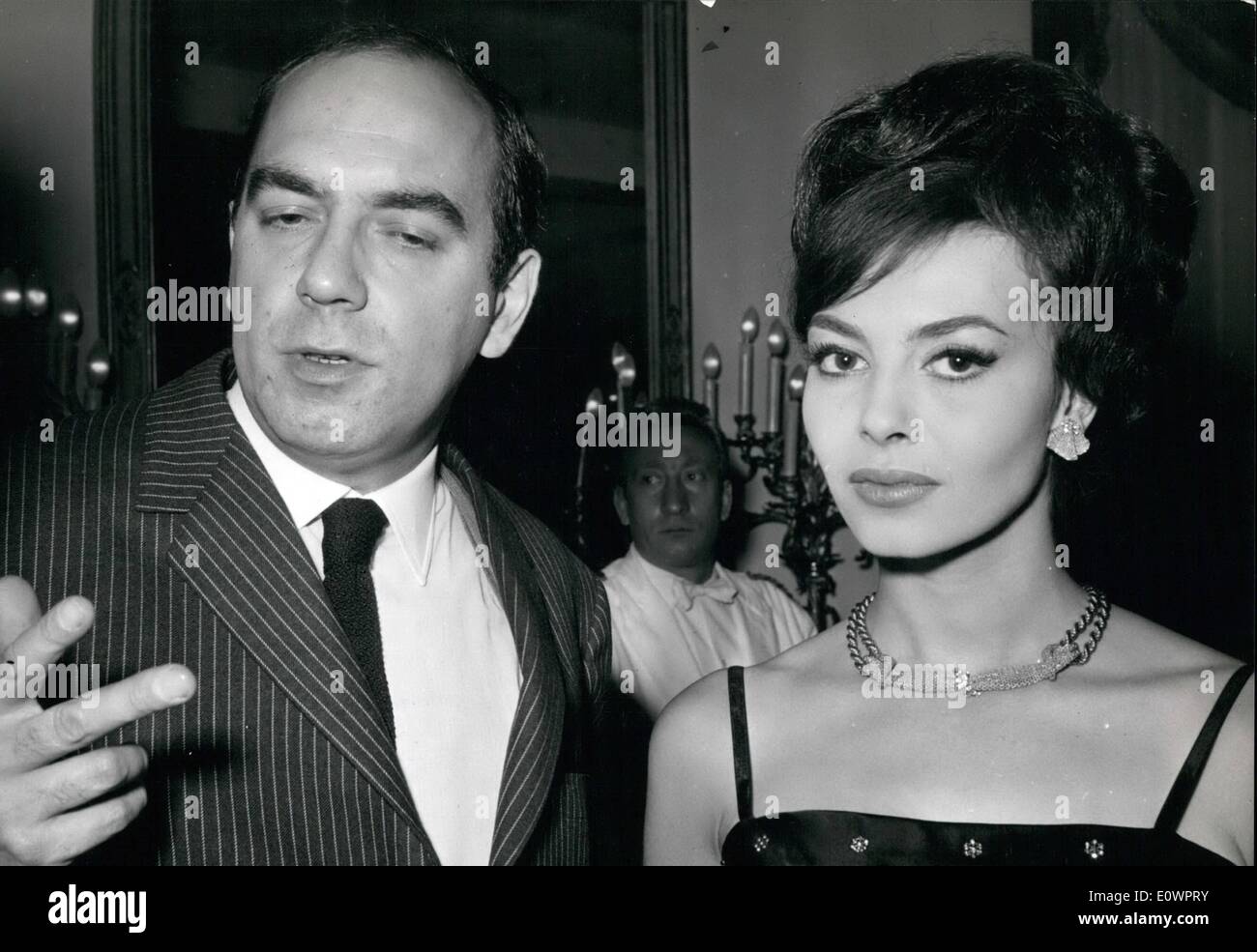 Nov. 11, 1963 - Beautiful french actress Michele Mercier pictured last night during a cocktail party offered by the production of a new film of italic french coo production in which Michele Mercier plays one of principal roles. Stock Photo