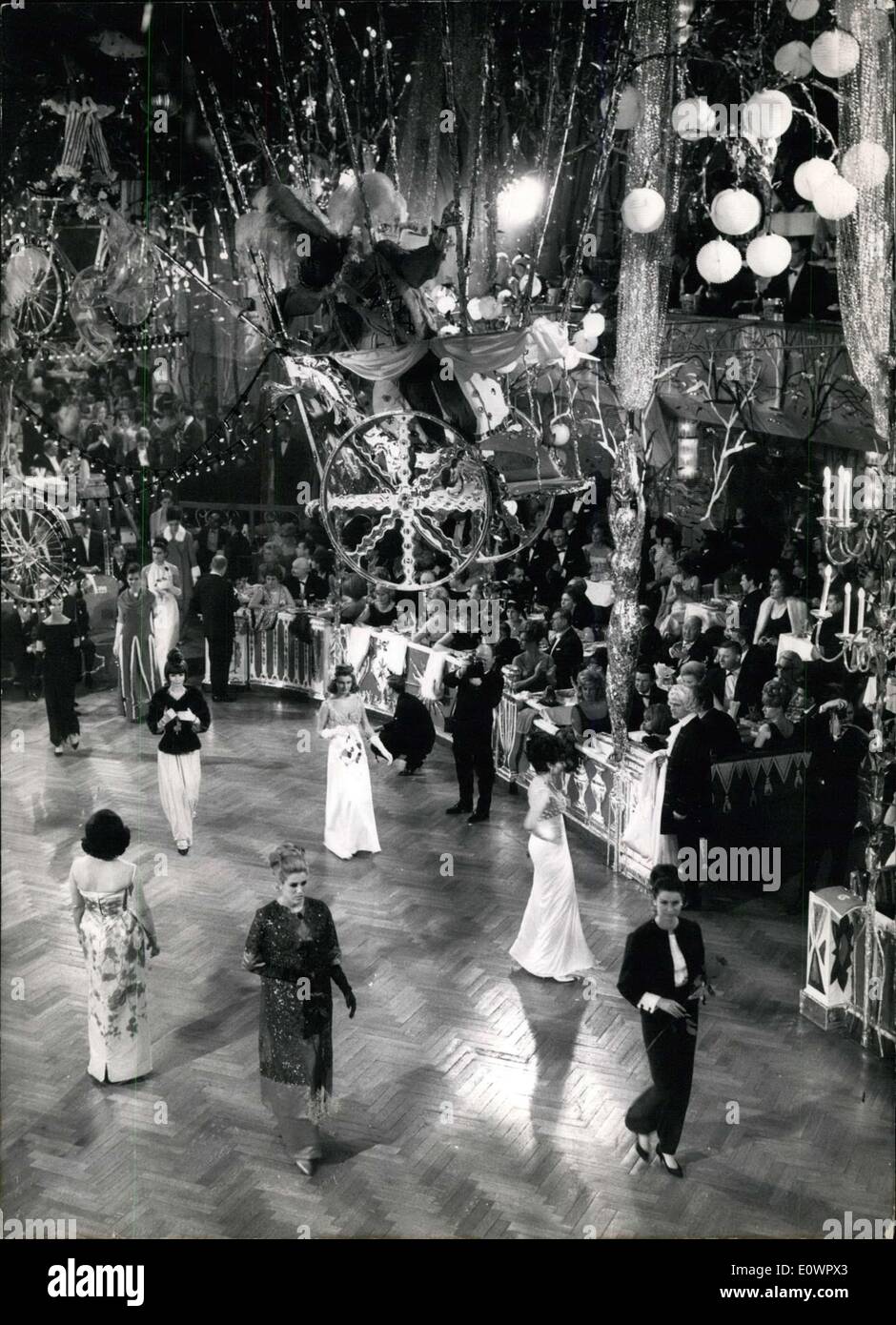 Jan. 08, 1964 - Under a Splendid coloured ''Fasching''-Sky...:The prominent  guests of the traditionel ''Madame-Ball'' dance till in the early  morning-show program. Afterwards a grear Fashion-show with evening-robes  and furs was presented.