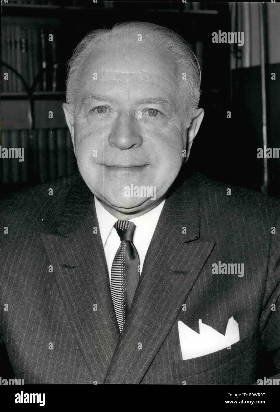 Feb. 02, 1964 - New High Commissioner for Canada.: The Honourable Lionel Chevrier, the new High Commissioner for Canada has come to London to take up his appointment , and is here seen in his office at Canada House. Stock Photo