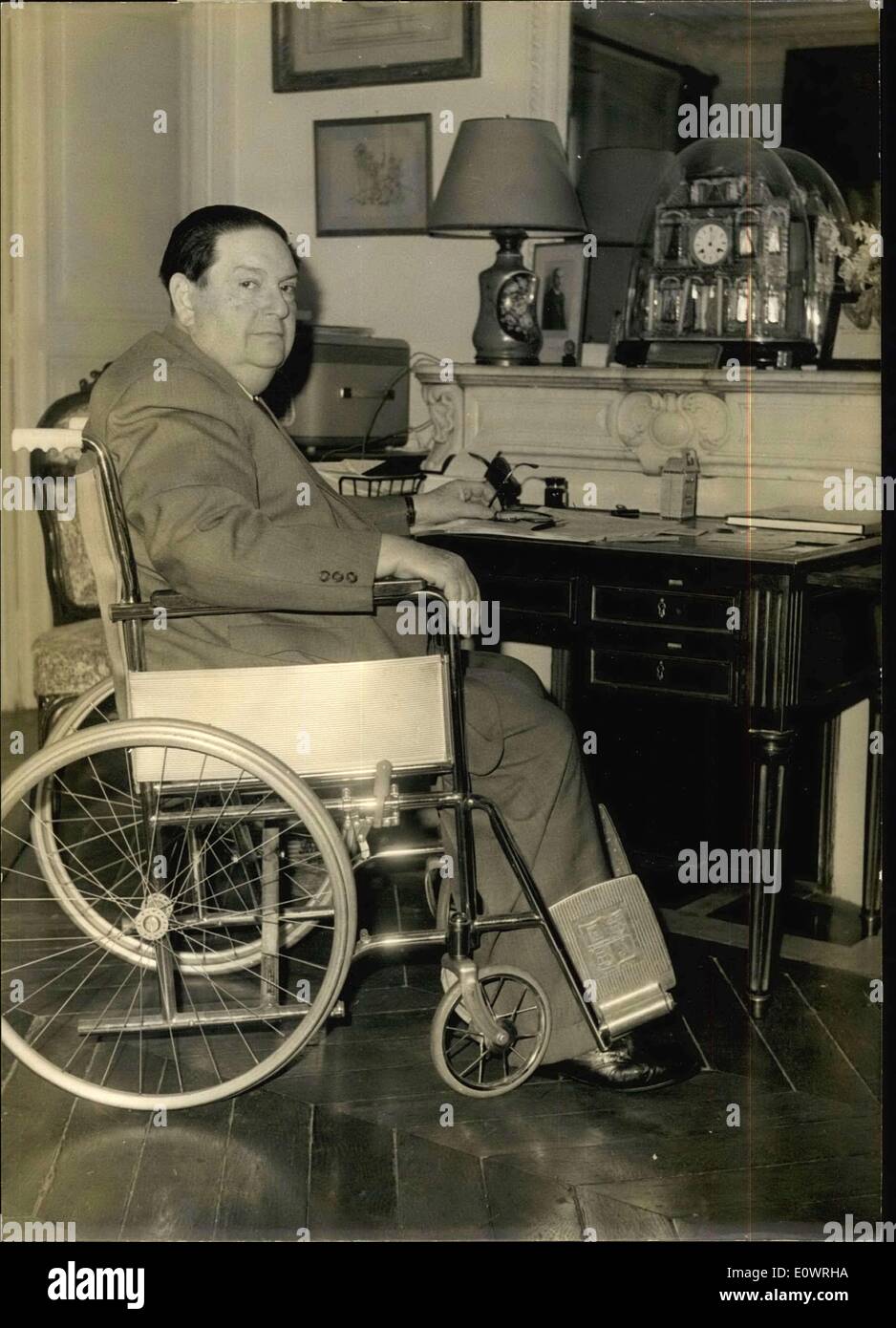 Dec. 02, 1963 - Dapius Milhaud Back In Paris: Returning From The USA Where He Lives Most Of The Year, French Composer Dapius Milhaud Is Back In His Paris Appartment. Photo shows Composer Darius Milhaud Pictured At Home In Paris. Stock Photo