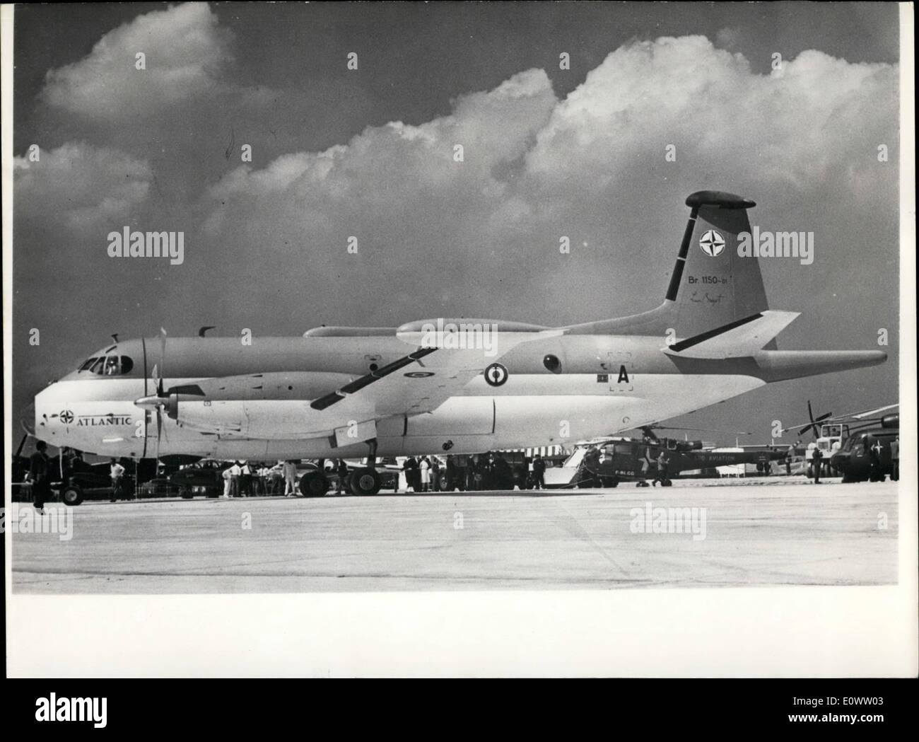 Apr. 04, 1964 - Anti-Submarine Plane Is Presented: A Prototype of the ''Atlantic Plane which will be used by NATO forces is presently being built by the Breguet plants it has been presented to experts, and will be used as an anti-submarine plane. Photo Shows The ''Atlantic'' on the ground. Stock Photo