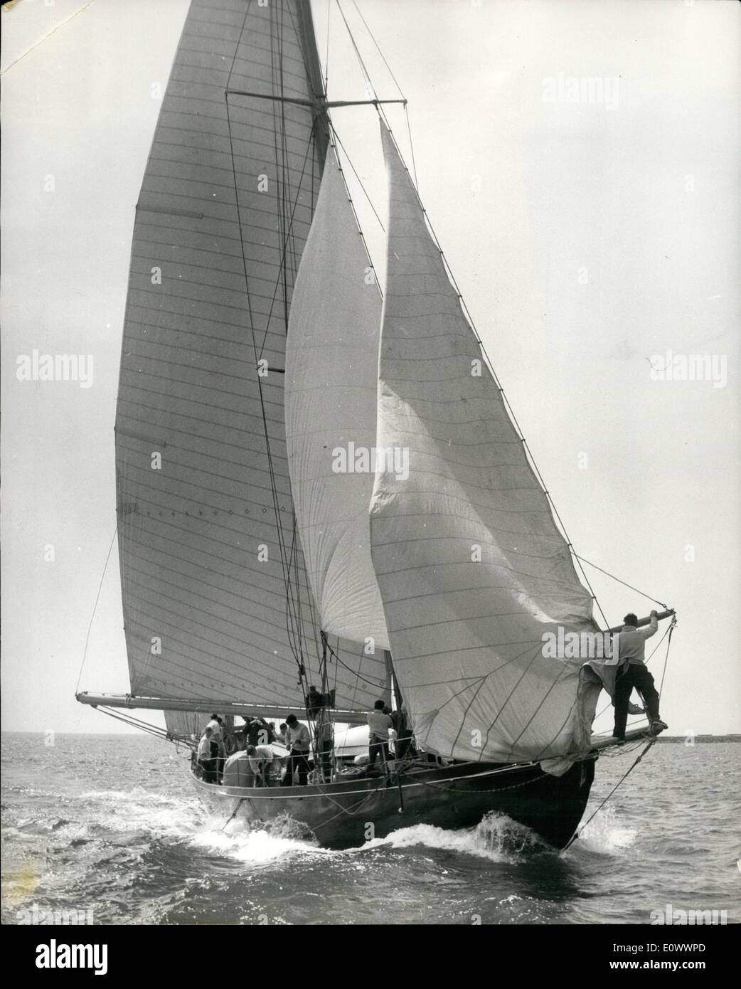 May 05, 1964 British Yacht prepares for ''tall ships'' race. the52