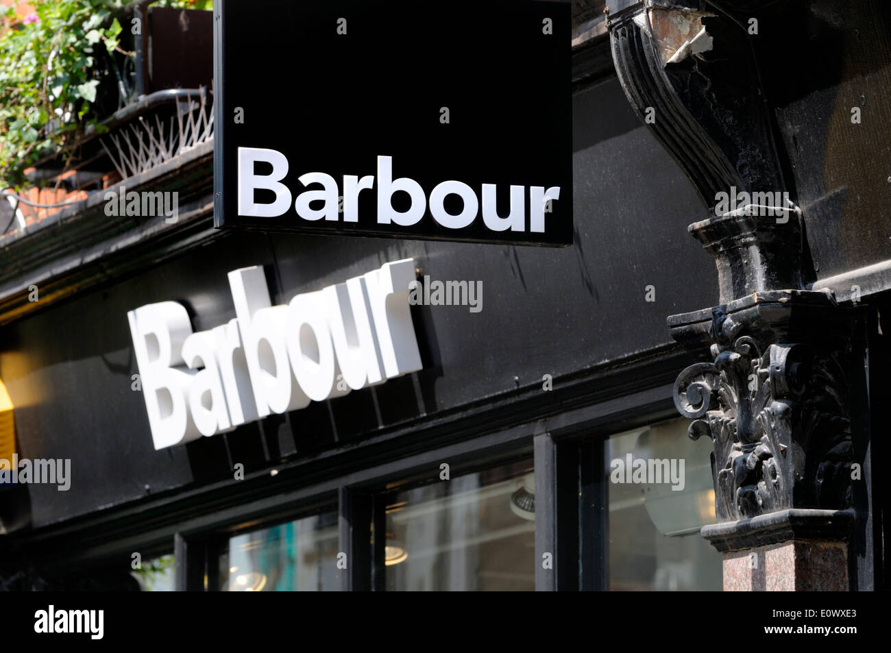 London, England, UK. Barbour high street clothing shop Stock Photo - Alamy