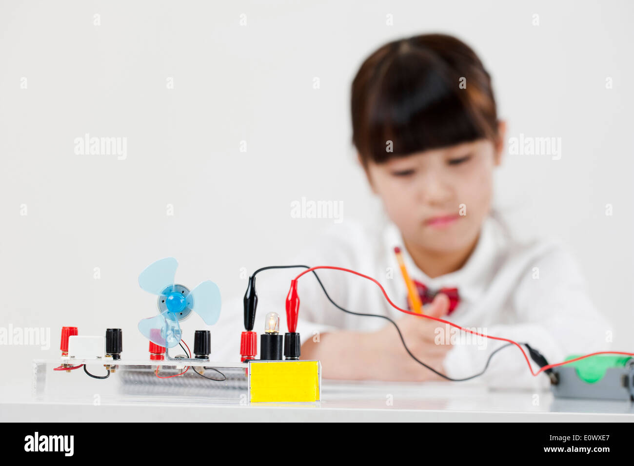 a girl doing engineering Stock Photo