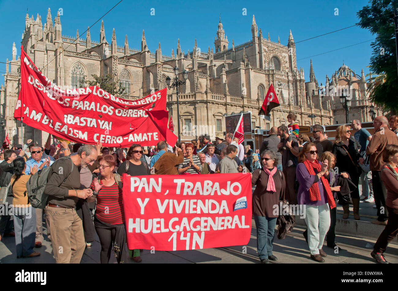 General strike, Demonstration, November 14, 2012, Seville, Spain, Europe Stock Photo
