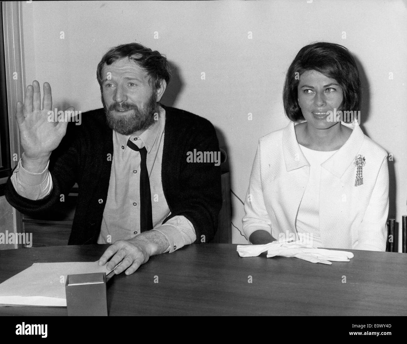 Princess Soraya and Richard Harris in a film Stock Photo