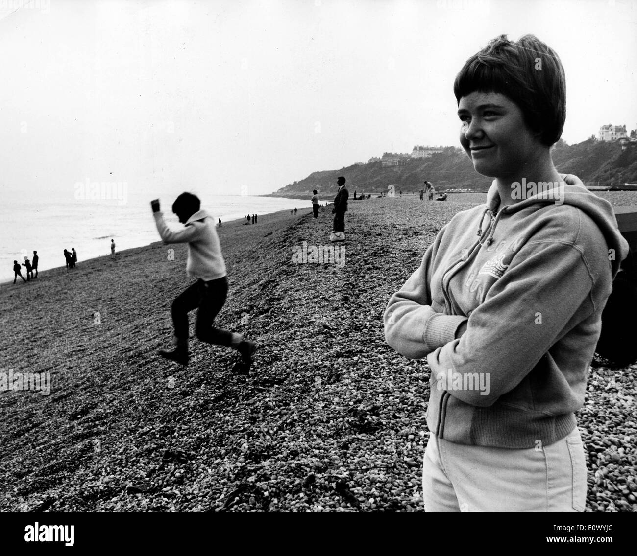 Swimmer Leonora Modell came to swim the English Channel Stock Photo