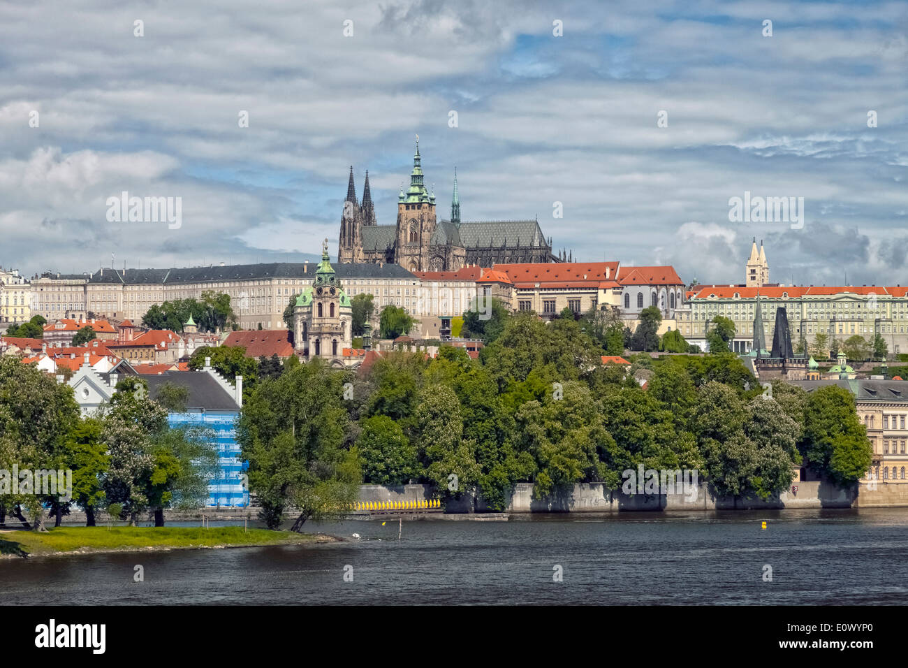 The Prague Castle and the Small Town Stock Photo