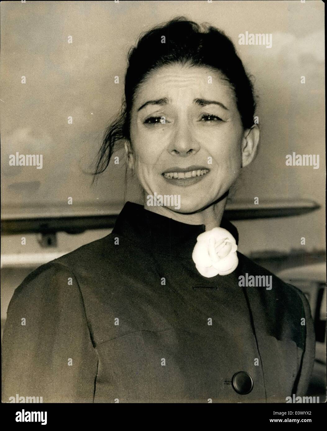 Jul. 07, 1964 - Margot Fonteyn waits at her husband's Bedside at stoke Mandeville Hospital: Balleriha Margot Fonteyn sat hour after hour beside her critically ill husband, Dr. Roberto Arias, last night. She planned to stay with him through-out the night at stock Mandeville Hospital, Aylesbury, bucks. The 45-year-old ballet star, her face drawn and anxious, earlier flew from Italy after being phoned about her husband's condition, photo shows Anxious eyed, hair awry, Dame Margot arrives at London airport yesterday. Stock Photo