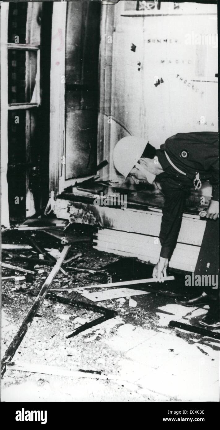 Sep. 09, 1964 - Broken and burned display window of USIS Izmir Stock ...