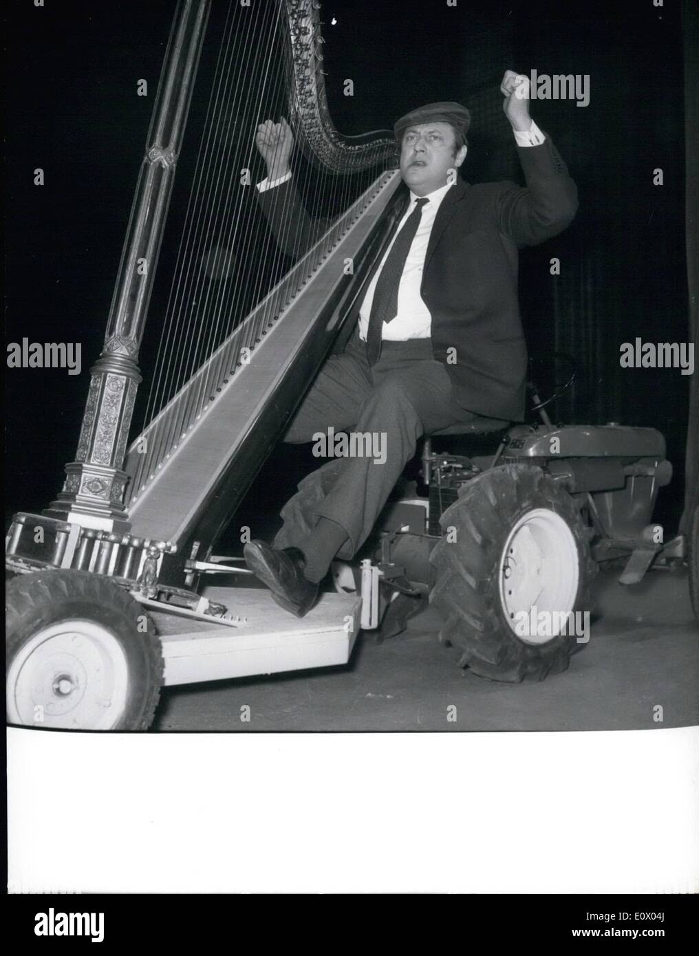 Sep. 09, 1964 - French Comedian In One Man Show: 15 Sketches. Photo Shows Famous French Comedian Raymond Devos rehearsing for his one-man show (Fifteen Sketches) to be staged at theatre Des Varieties. Stock Photo