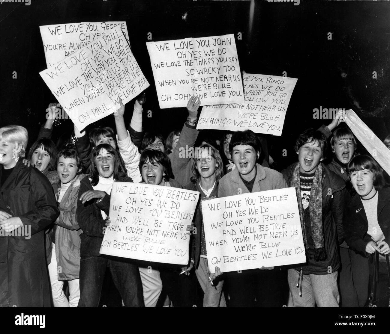 The Beatles fans welcome them home Stock Photo