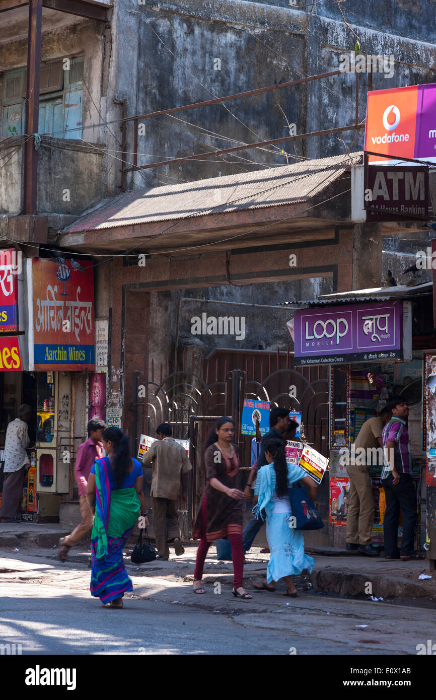 Busy street scene Mumbai India. Stock Photo