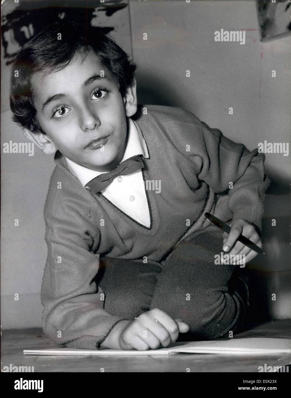 Nov. 11, 1964 - Bedri Baykam the 7 year old Turkish Wonder boy artist holds a press conference: Bedri Baykam, the seven year old Turkish Artist prodigy who has been called the 'Mozart of Art' arrived in London yesterday to give a one Boy Art Show at the Turkish Tourism Information Office at 49, Conduit St. w.l. it opens on Monday for two weeks. He started to draw at the age of two and he has now turned out 1,000 water colours and ,000 drawings and he can do them with either hand. He has also given shows in Paris, Vienna, Geneva and Bern Stock Photo