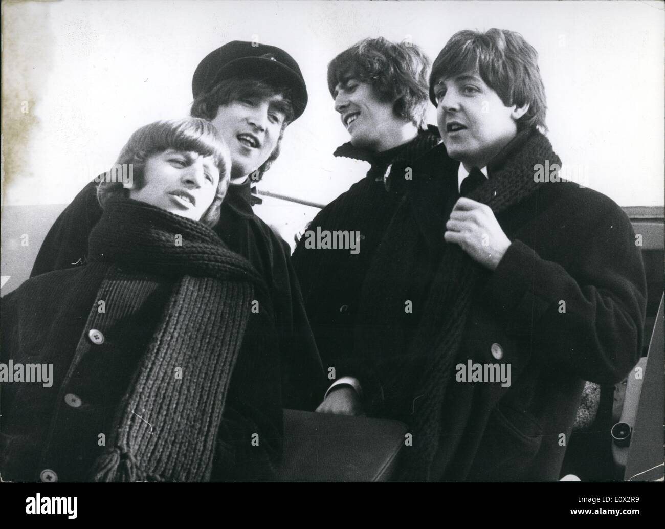 Mar. 03, 1965 - the Beatles in Salzburg: Beatles in front of the Hotel Oesterreichischer Hof in Salzburg, Austria. Stock Photo