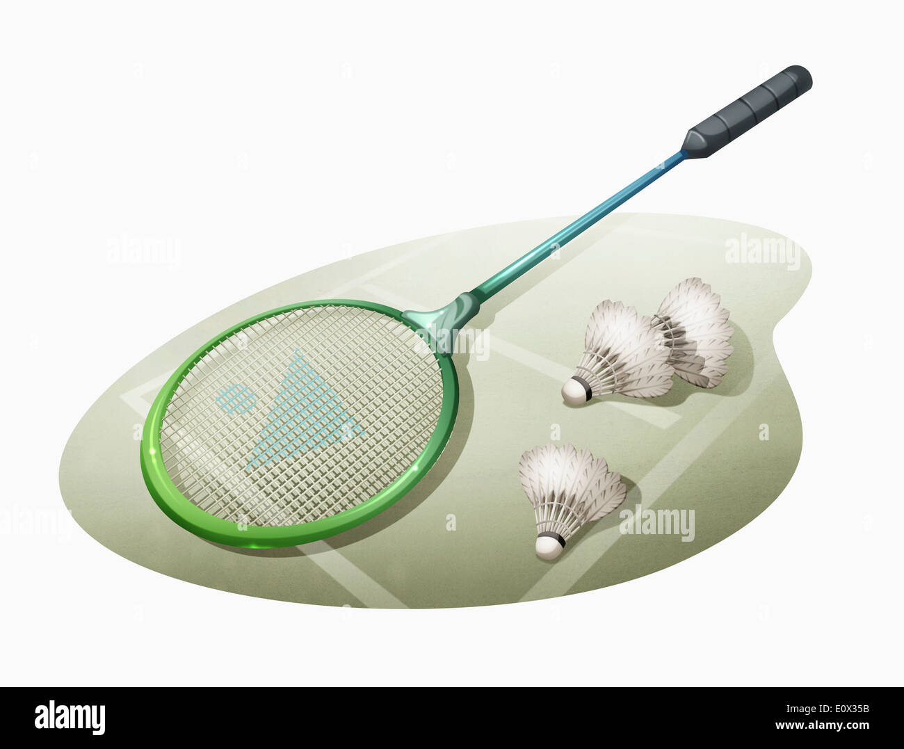 a set of sport equipment from badminton Stock Photo - Alamy