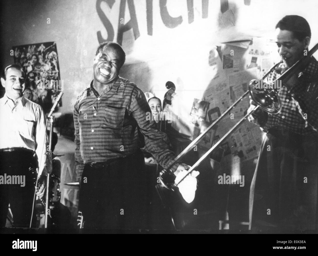 Louis Armstrong doing a performance Stock Photo