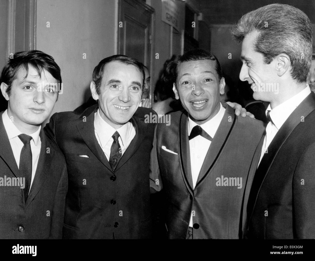 Singers Marcel Amont, Henri Salvador and Charles Aznavour Stock Photo