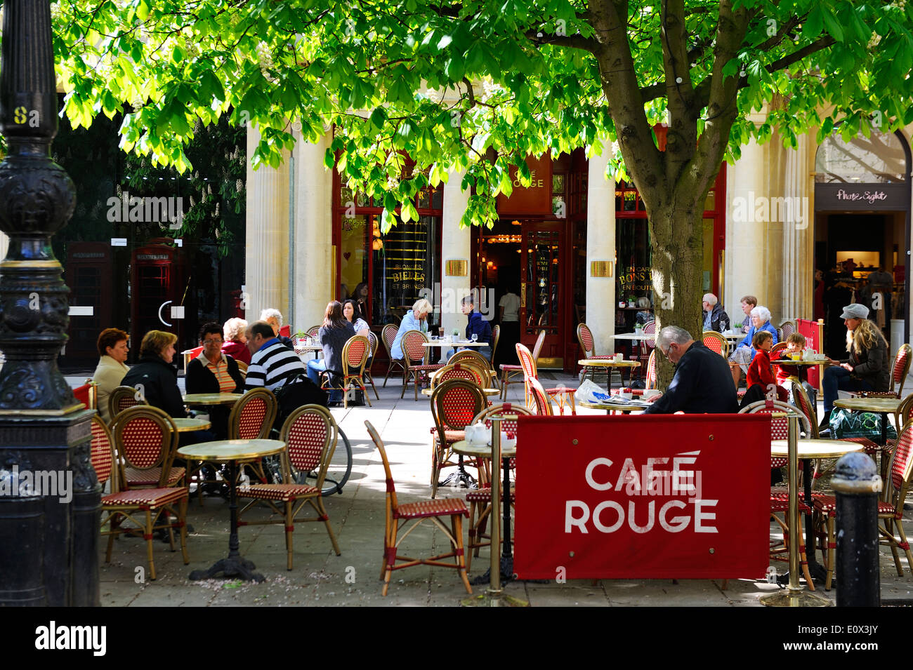 Alfresco dining at the Café Rouge on the Promenade, Cheltenham, Gloucestershire, England Stock Photo