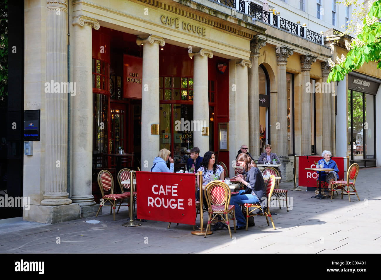 Alfresco dining at the Café Rouge on the Promenade, Cheltenham, Gloucestershire, England Stock Photo
