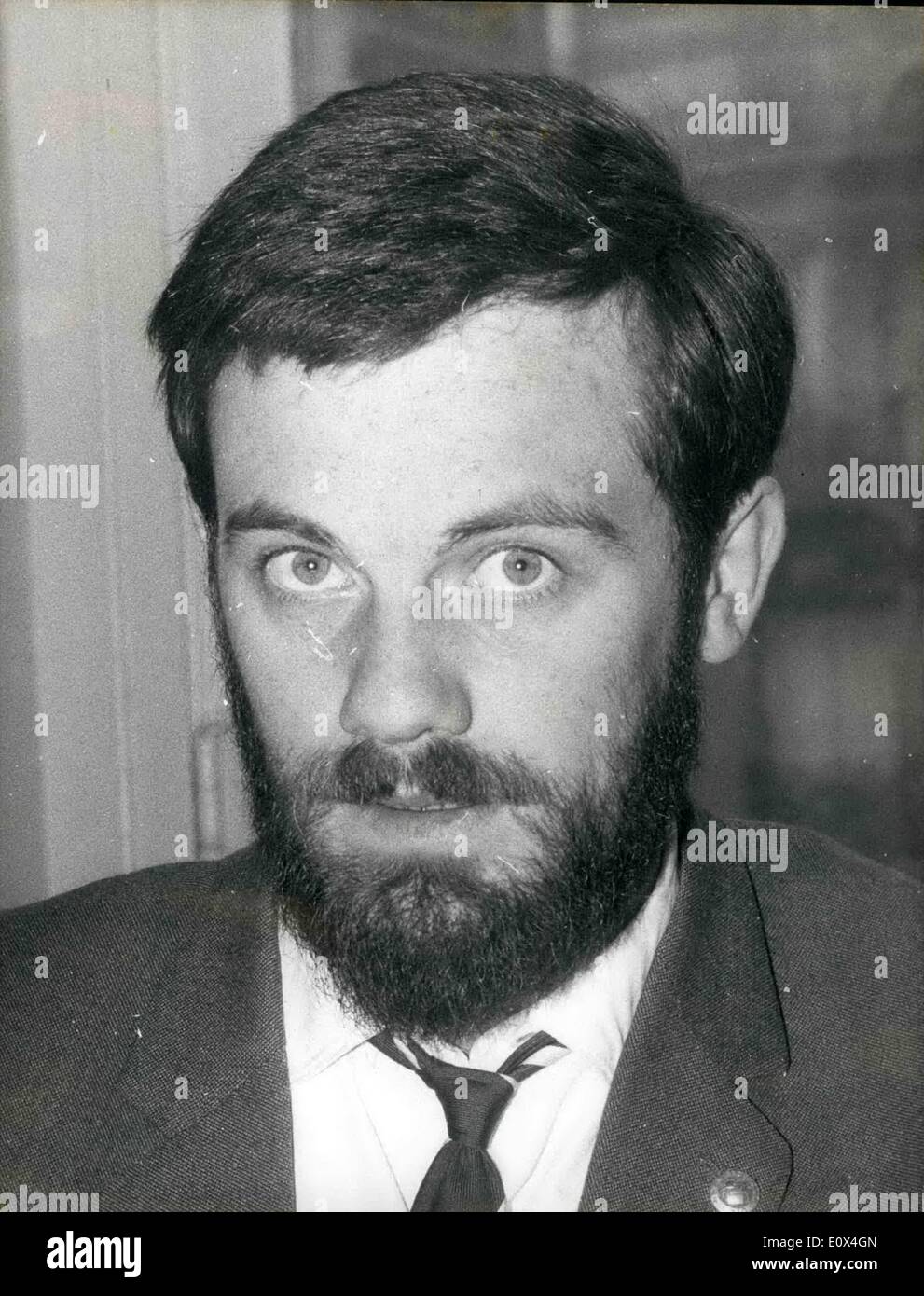 Apr. 04, 1965 - French Students Union New President; Photo Shows 22 year old Paris Student Francois Vallit who has been elected Stock Photo