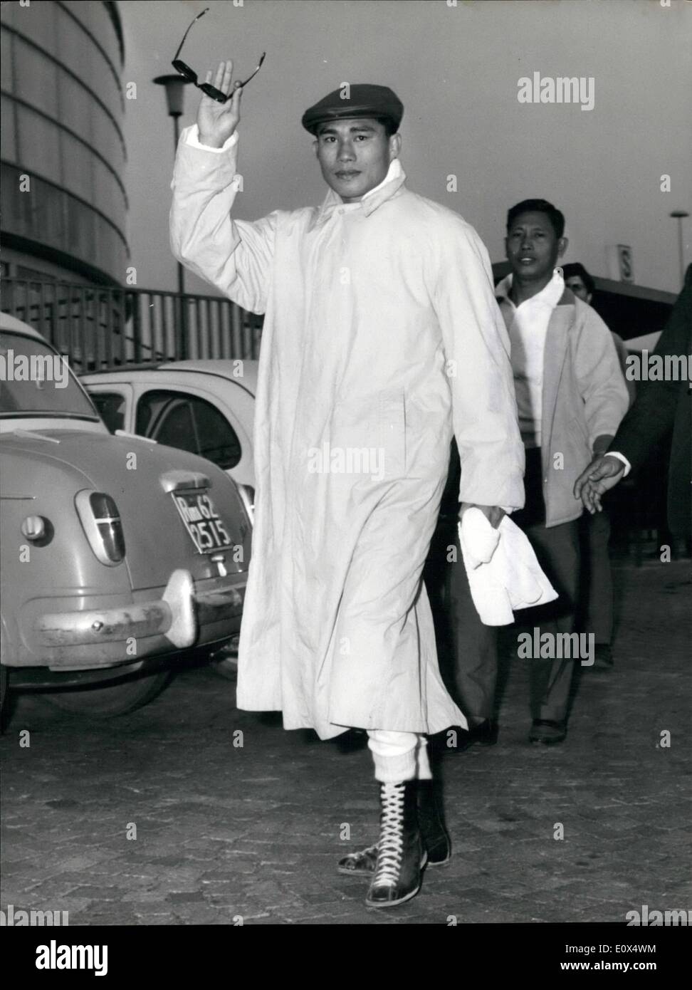 Apr. 04, 1965 - Thailandia bantam world champion Pone Kingpetch who will meet italian boxer Salvatore Burruni European champion Stock Photo