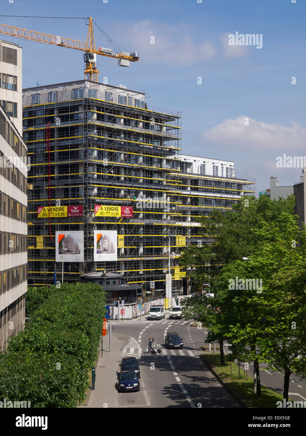 Large building under construction in the city center of Brussels, Belgium Stock Photo