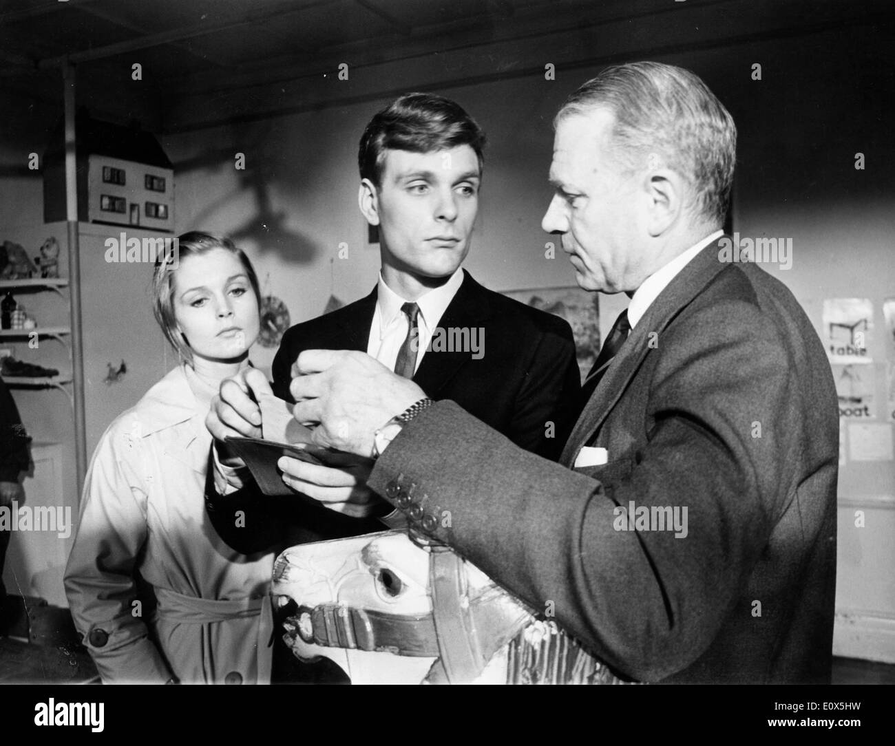 Laurence Olivier in a scene from 'Bunny Lake is Missing' Stock Photo