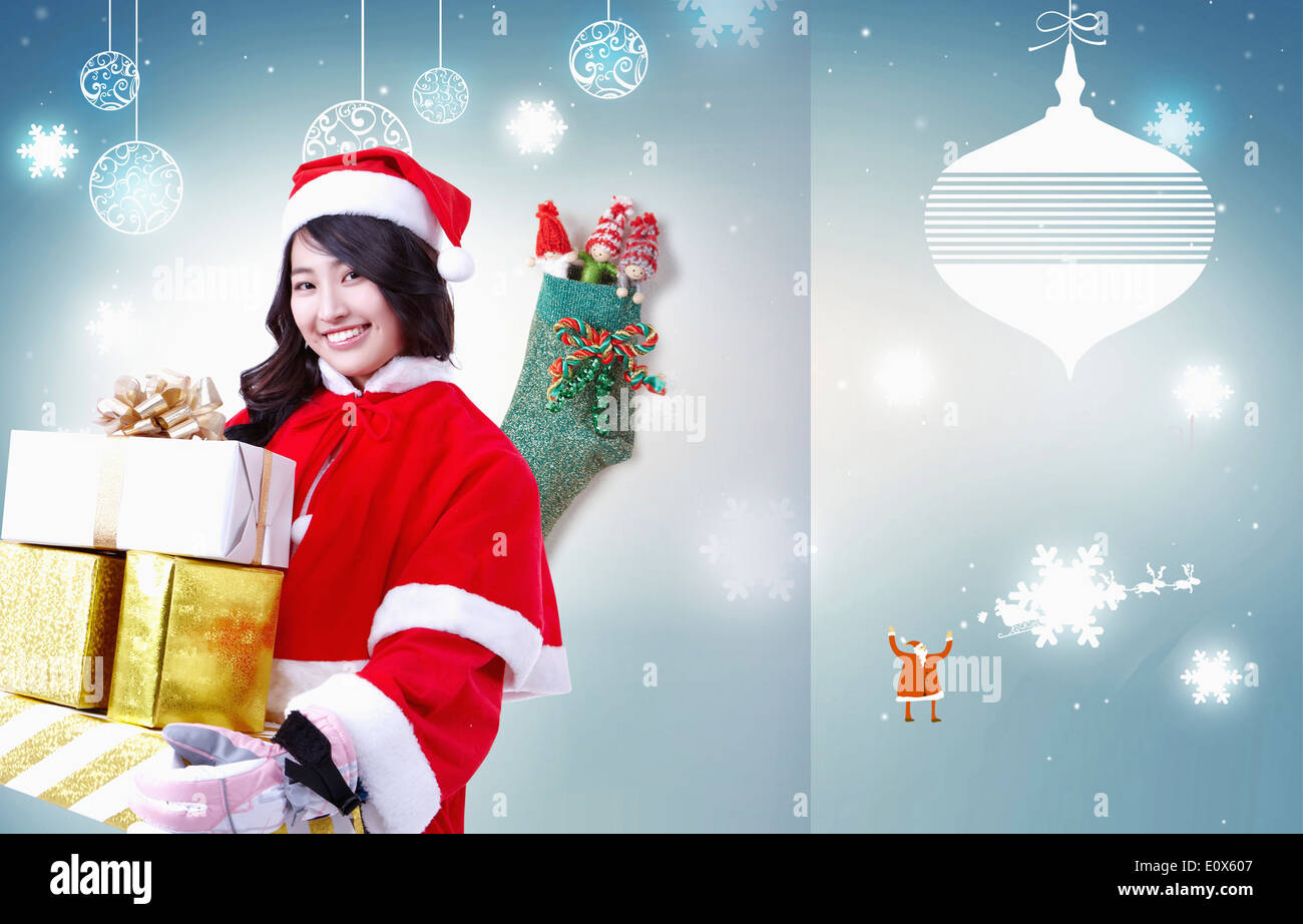 Asian woman in santa outfit hi-res stock photography and images - Alamy