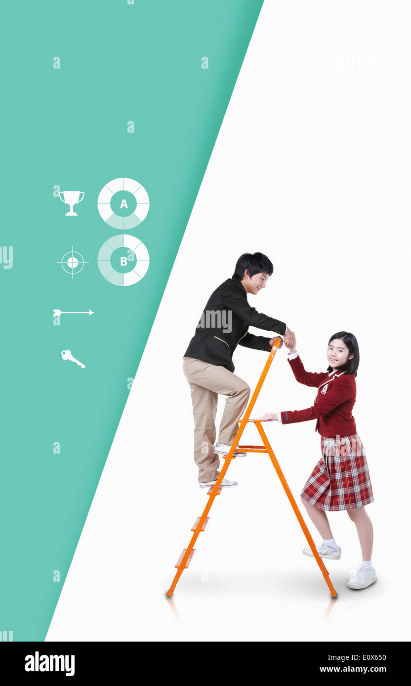 Chinese teens climbing hi-res stock photography and images - Alamy