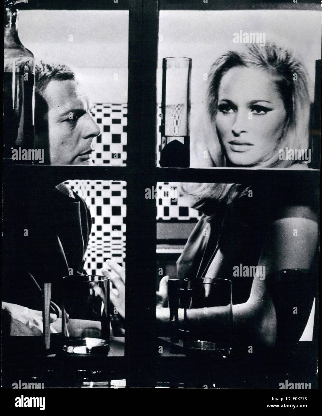 Jul. 07, 1965 - In one of the most exciting star combination of the year, Joseph Levine has teamed Marcello Mastroianni and Ursula Andress for ''The tenth victim''. a new comedy-thriller to be filmed on locations in Rome and New York. In the film based on Robert Sheck ley's popular science finction novel, Mastroianni finds himself in hot pursuit by a murder-minded Miss Andress, out to earn her diploma in legal homicide from the central world government, circa 2000 A.D. When she finds her target is the lovable latin with his own ''license to kil'' the romantic runabout begins Stock Photo