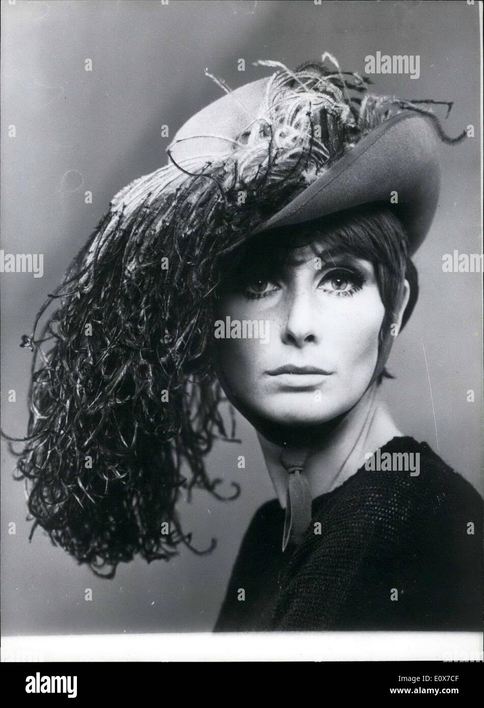 Sep. 02, 1965 - JC Brosseau Fall-Winter Ostrich Feathered Musketeer Hat Stock Photo