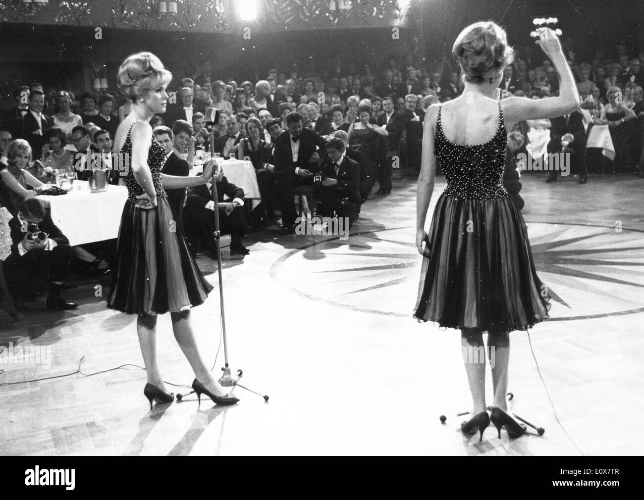 Performing Duo The Kessler Twins during a show Stock Photo 69418407