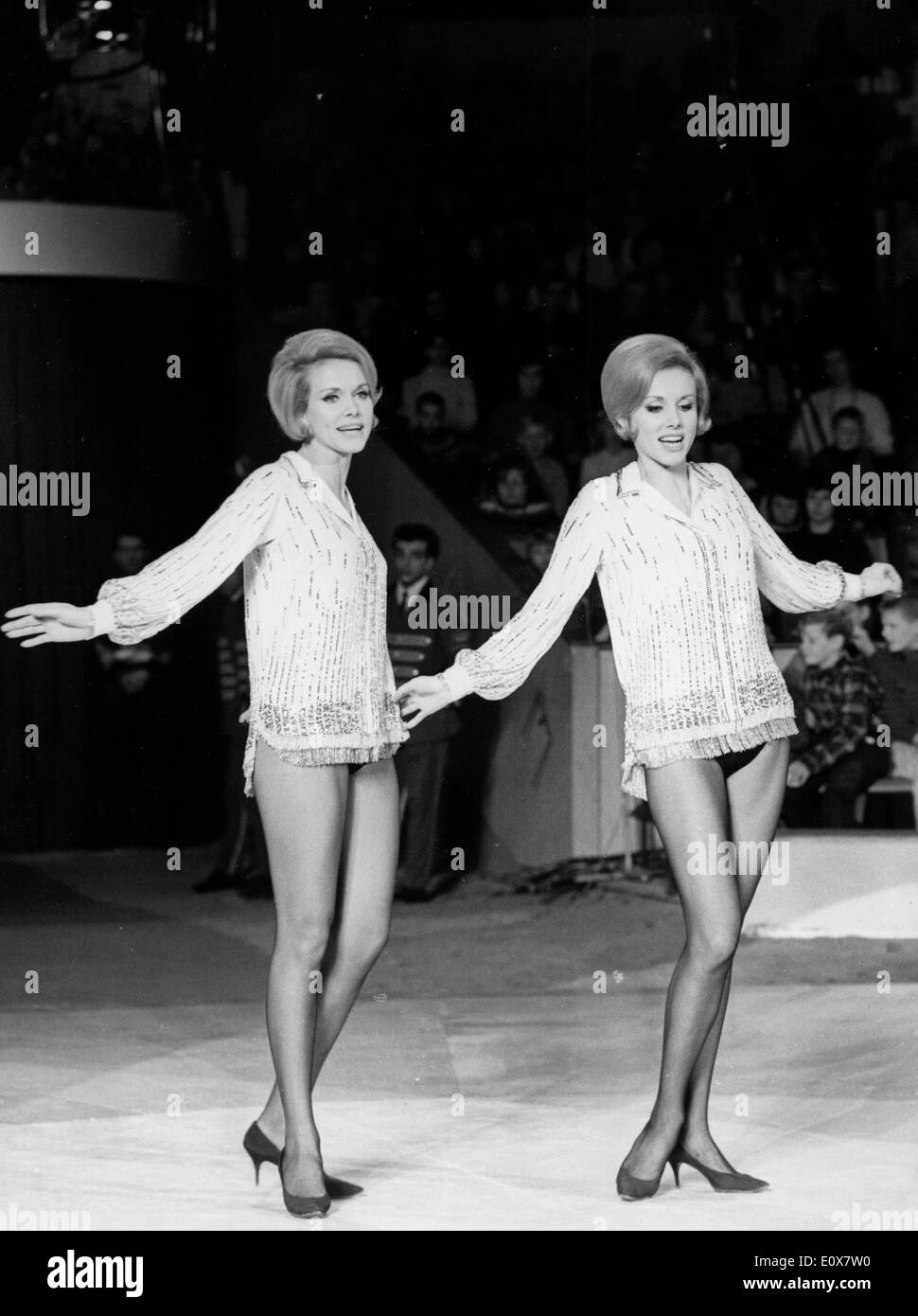 Performing Duo The Kessler Twins dancing in a show Stock Photo