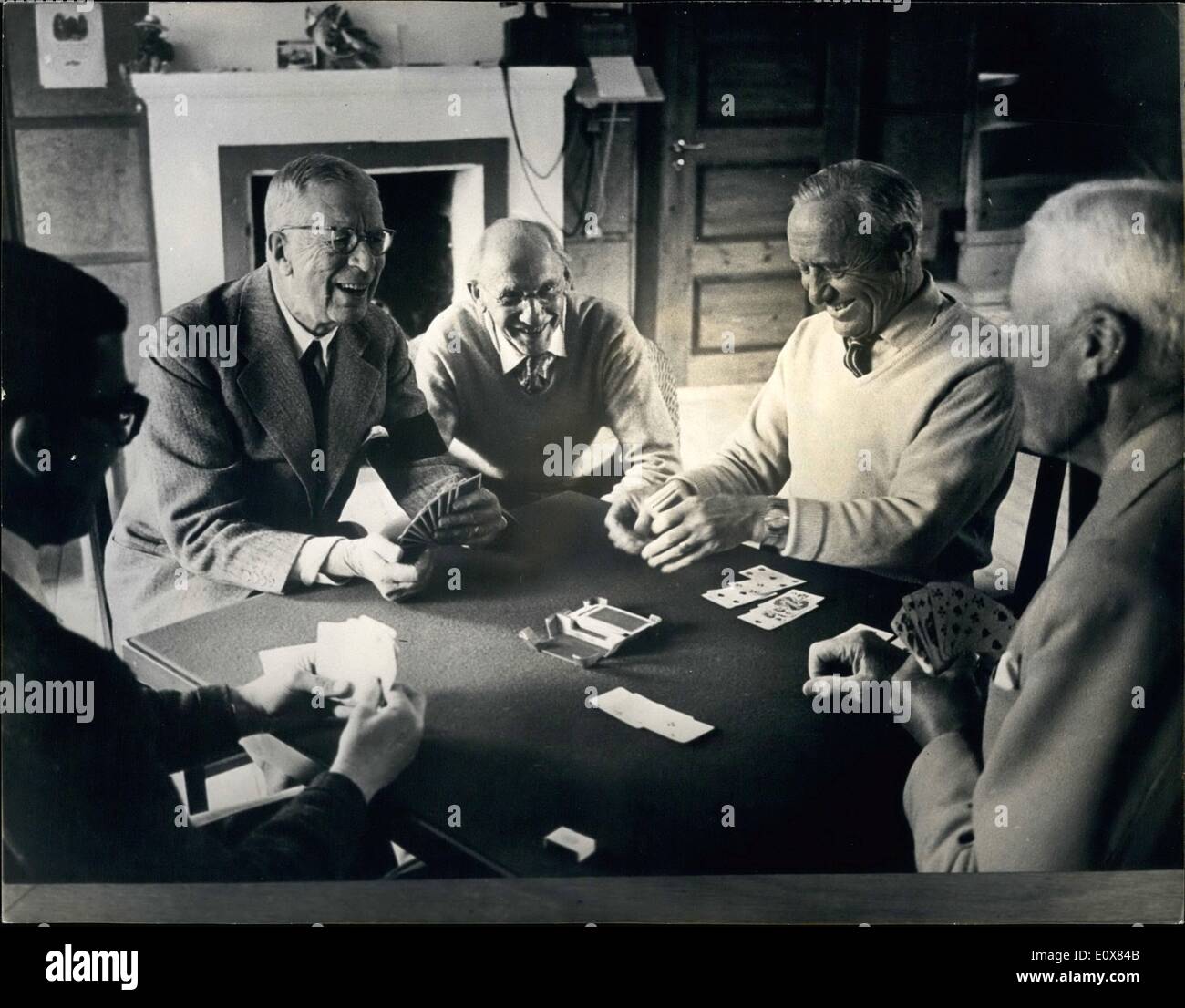 Aug. 08, 1965 - A Game Of Cards For Sweden's King During A Fishing Holiday:  King Gustav Adolf of Sweden is at present spending a fortnights fishing  holiday in Northern Sweden together