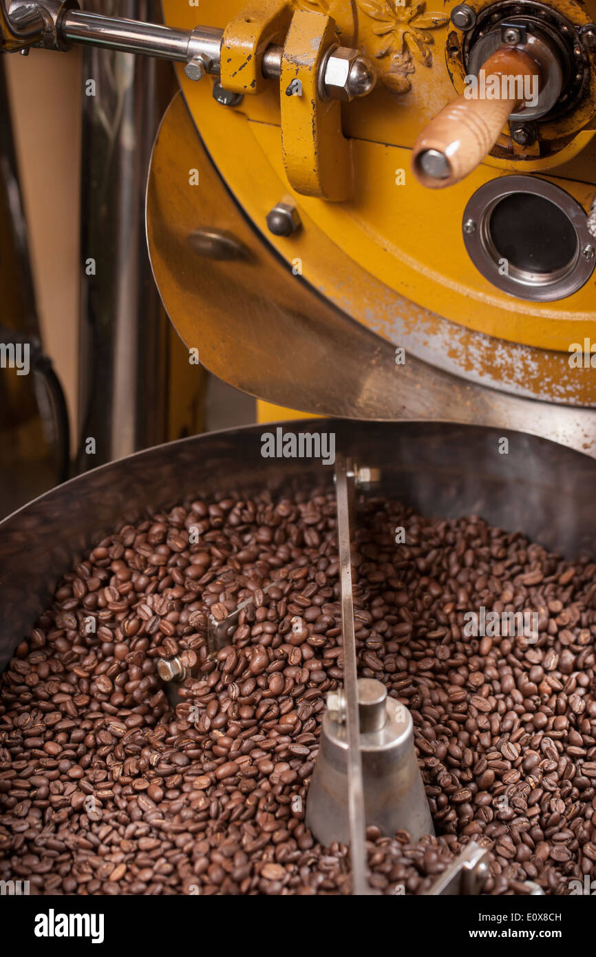 a machine roasting coffee beans Stock Photo Alamy