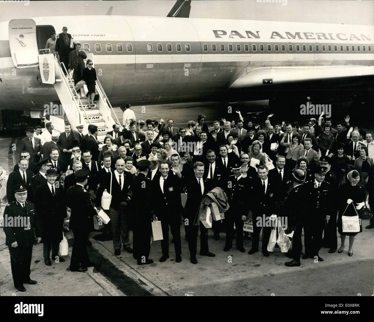 Sep. 09, 1965 - Party Of American Police At London Airport From New York On Exchange Visit: Party of Police from USA- including Stock Photo