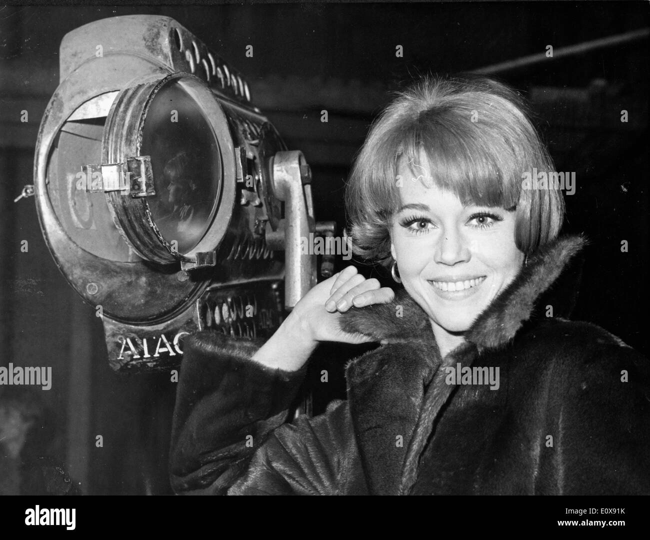 Actress Jane Fonda at the premiere of the film 'La Curee' Stock Photo