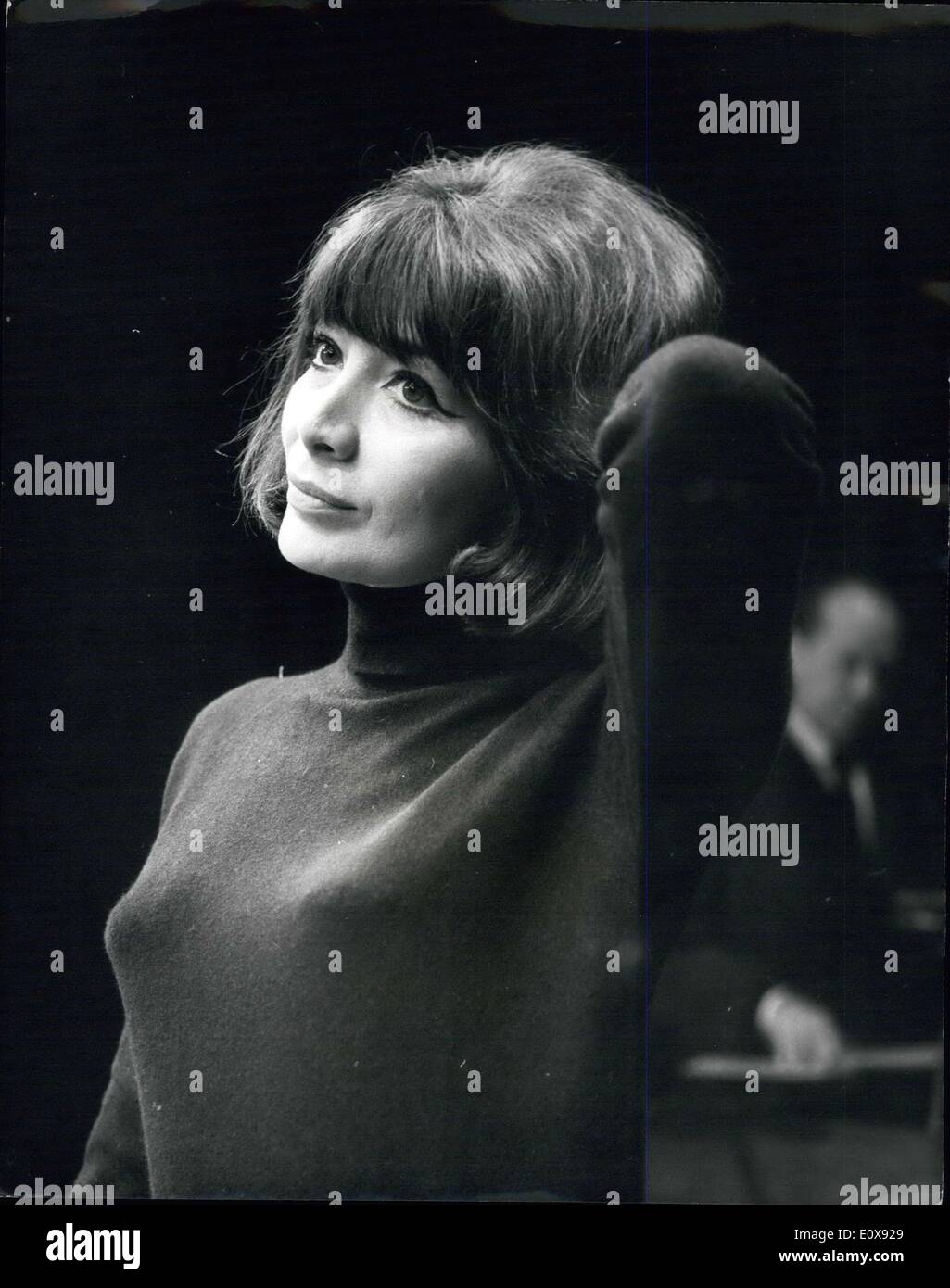 Nov. 22, 1965 - Juliette Greco To Begin A Two-Week Season Of Late-Night Shows Juliette Greco will begin a two-week season of late-night shows at the Globe Theater, commencing this evening. Her 75-minute entertainment will begin at 10-45 p.m each night. It is hoped to develop this innovation of late-night entertainment in West End theaters. Photo Shows:- Juliette pictures during final rehearsals at the Globe Theater. Stock Photo