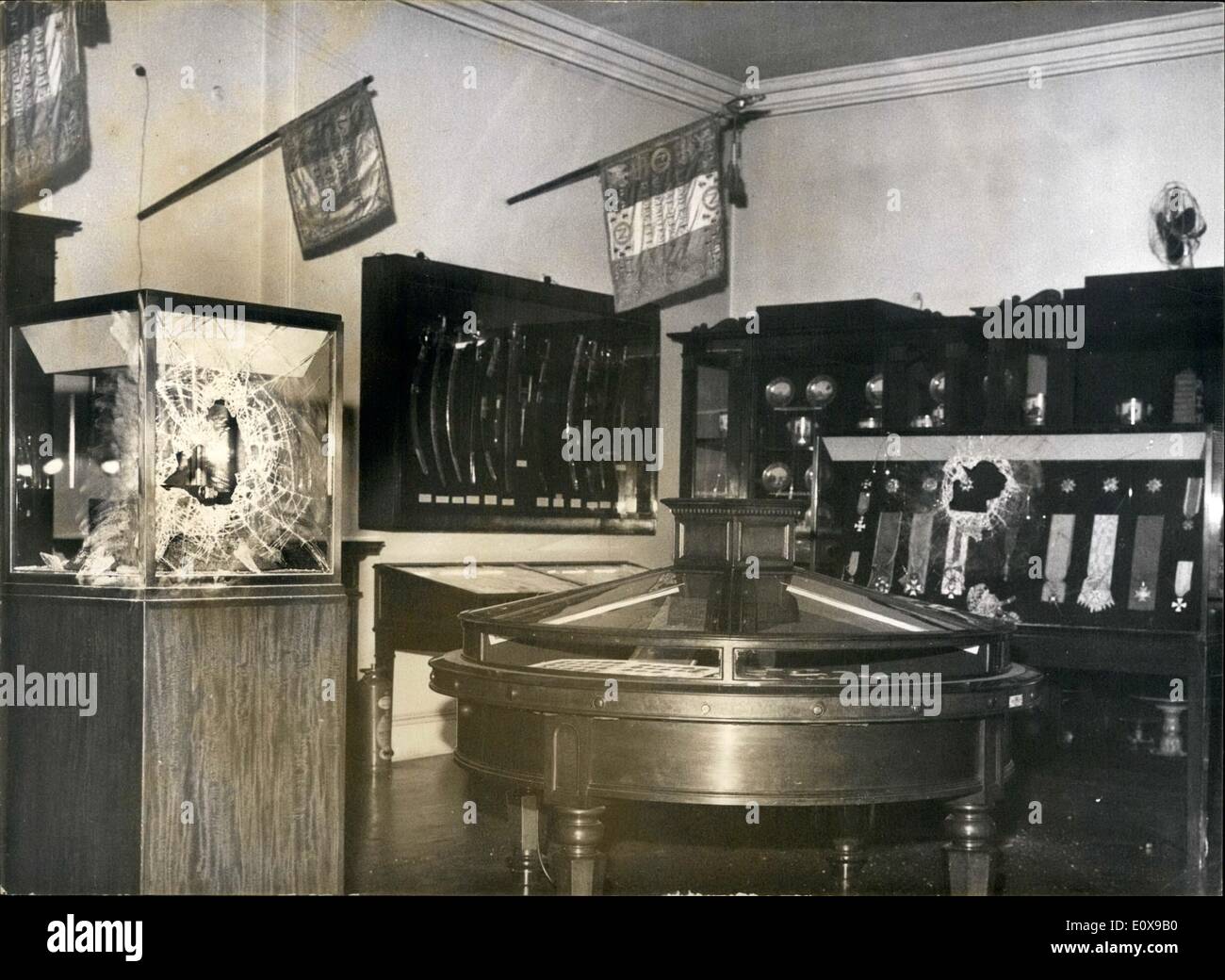 Dec. 12, 1965 - Riders steal Iron Duke Jewels. Pricless jewels which once belonged to the duke of Wellington, the Iron Duke, were stolen last night in a daring raid by two men. The raiders walked into the Wellington Museum at Apsley House, Piccadilly, just before it was due to close at 5. 15pm. They bought visitors tickets and went to the room where the Wellington gems are displayed. The two men slammed the door and hammered wedges under it. Then they coshed the 60-year old attendant, Mr. Alfred Brown, of forest Hill, south London Stock Photo