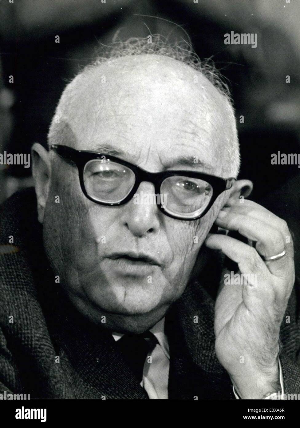 Nov. 10, 1965 - The 36th Assembly of Italian Socialist Party (P.S.I) was opened today in Rome, at the Congress Palace. Photo Shows: The leader of the socialism hon. Pietro Nenni, 74 year-old, former secretary of the party and now Vice Prime Minister of the Government. Stock Photo