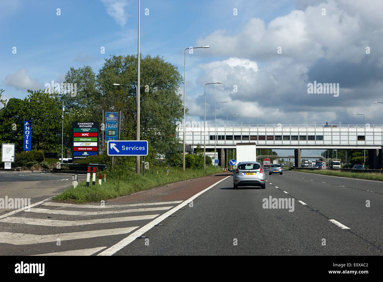 charnock richard services motorway service station M6 Motorway England UK Stock Photo