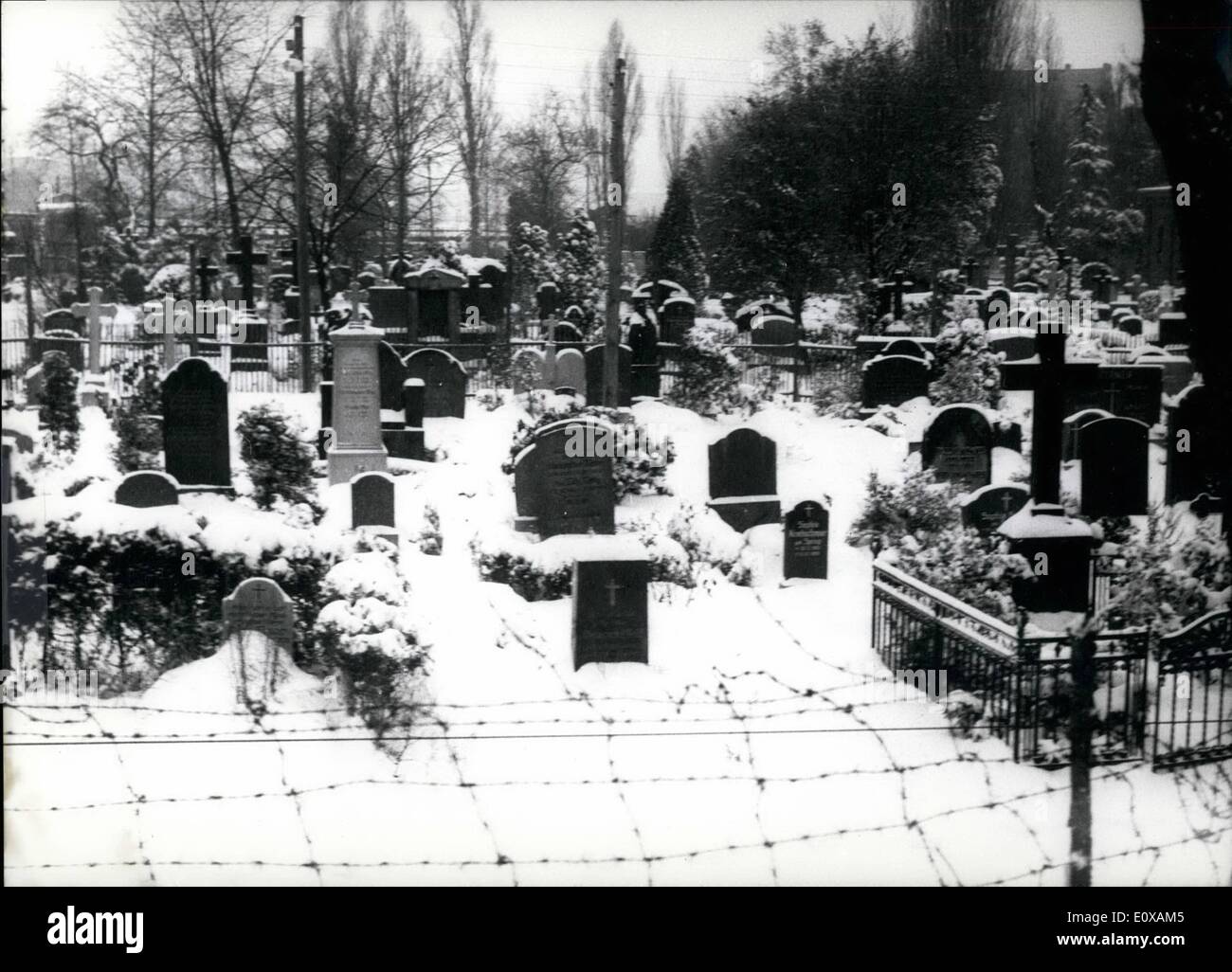 Nov. 11, 1965 - Till this day: The people of Berlin had no chance to visit their dead relatives at the cemeteries in East-Berlin in the ''Liesen-street''. No success had been in the discussions about the permits, which enabled the people of Berlin to visit their relatives in the East-Sector how it had happened some time ago. all people hope that they could see their relatives at Christmas again, but nobody knows whether it would be possible. Stock Photo