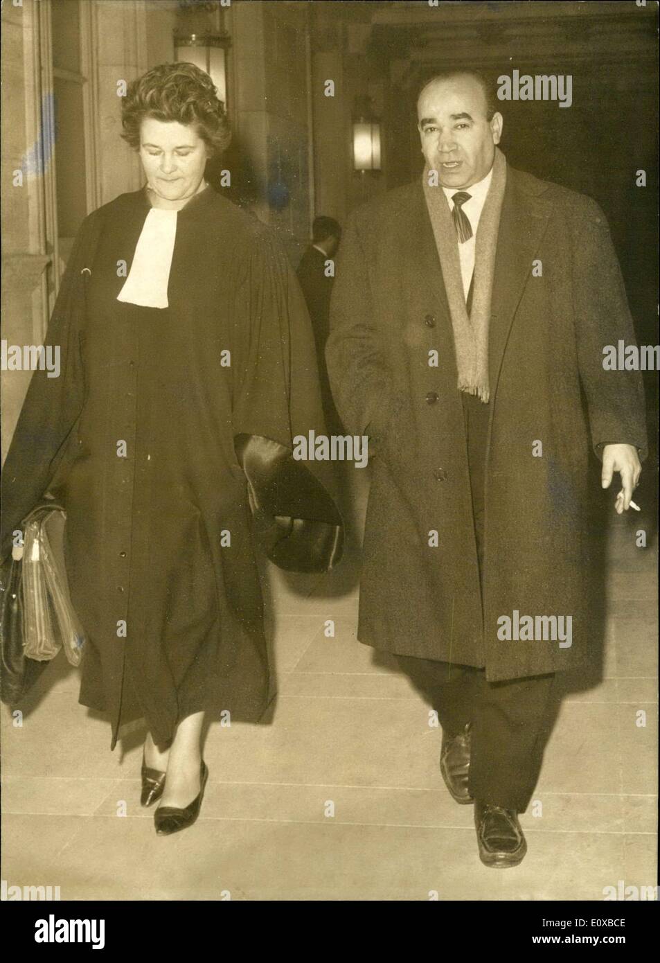 Jan. 24, 1966 - Ben-Barka's Brother, Abdel-Kadar, at the Palace of Justice Stock Photo