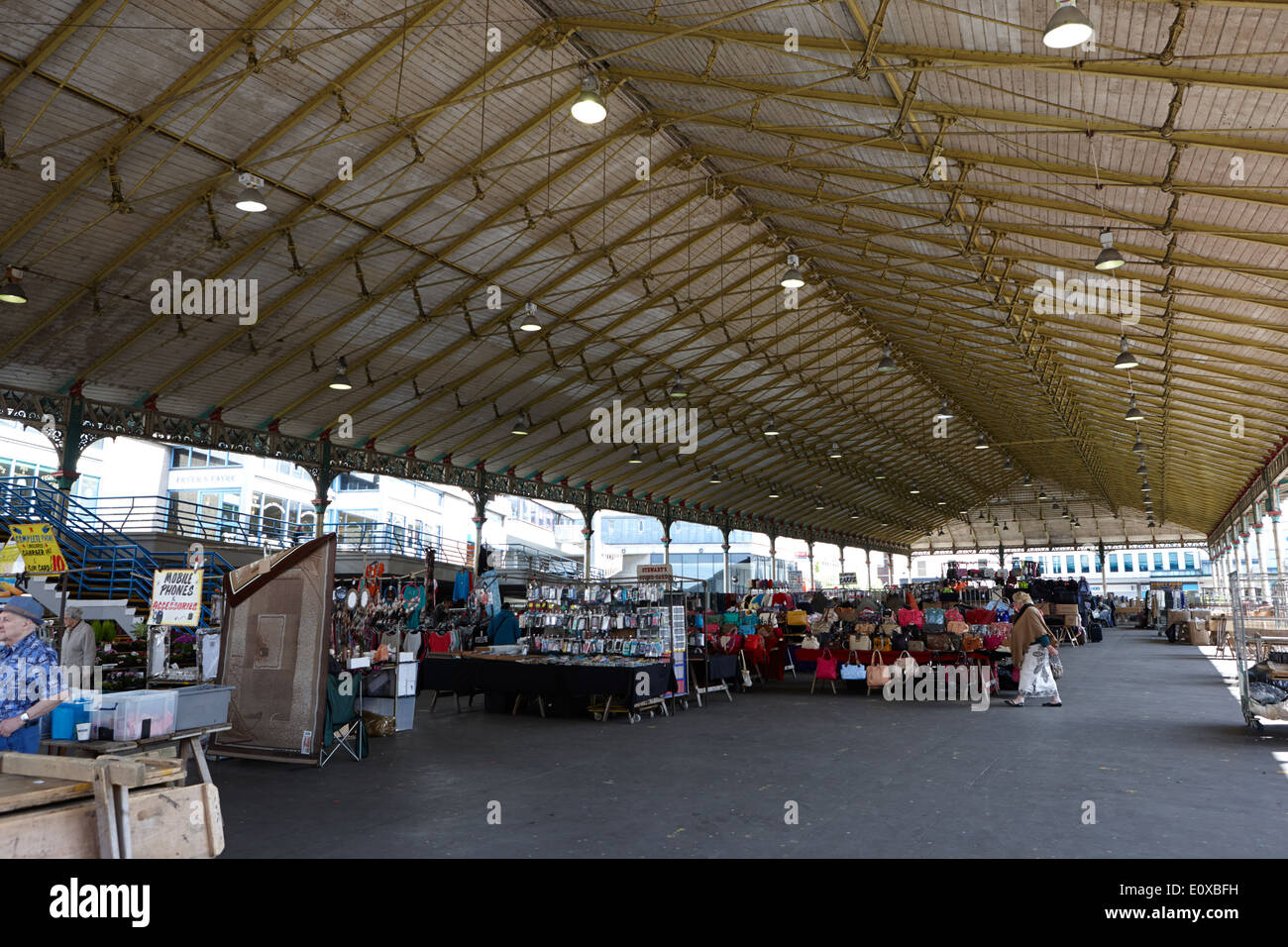 covered victorian market Preston England UK Stock Photo