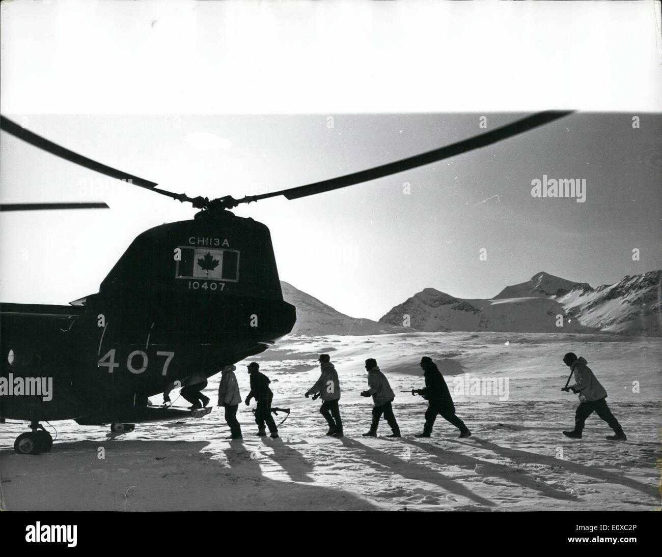 Mar. 14, 1966 - 14-3-66 British Soldiers in the frozen North of Norway. 900 British soldiers from the Somerset at Cornwall Light Infantry, are taking part in NATO S Winter Express manoeuvres in the frozen North of Norway, in a temperature of 30 degrees centigrade. They took up skiing for the first time when they arrived there three weeks ago and picked it up so rapidly that in the NATO ski championships they beat American, Canadian and even crack Italian Alpini teams Stock Photo